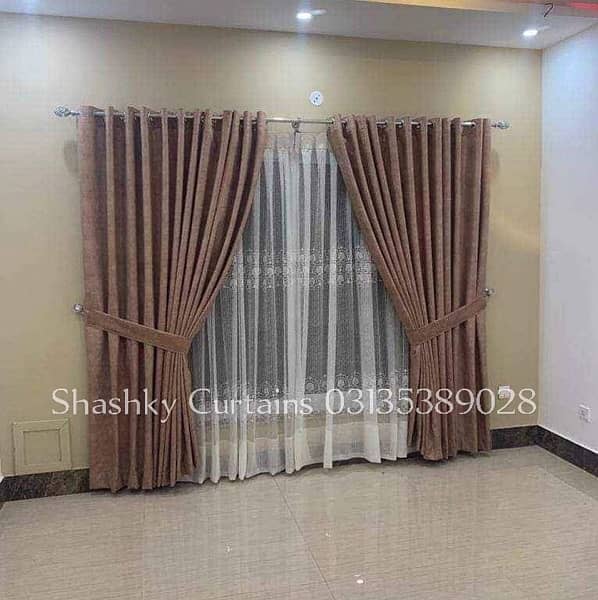 Double pipe Curtains (Velvet+Chiffon) curtains 11