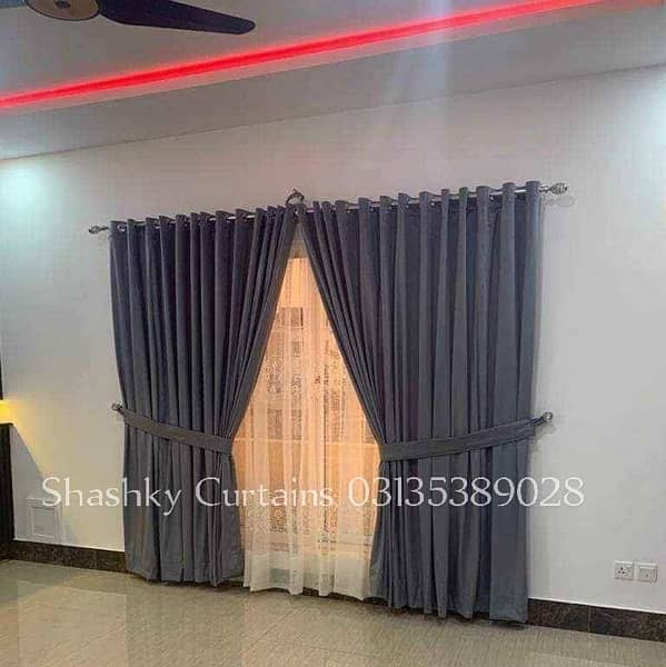 Double pipe Curtains (Velvet+Chiffon) curtains 12