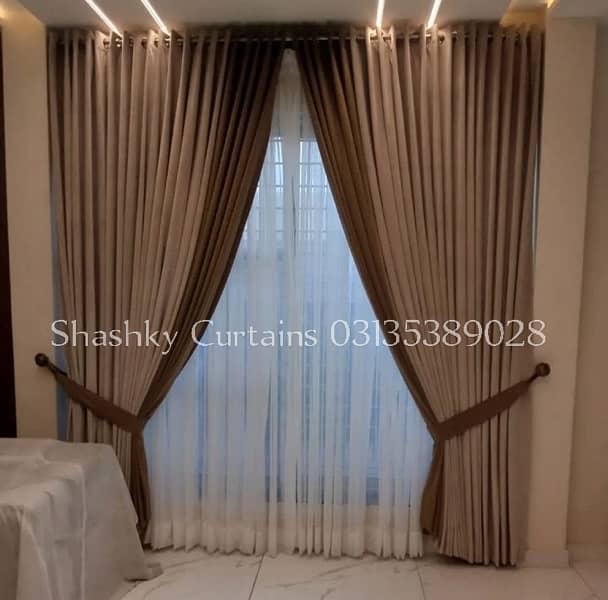 Double pipe Curtains (Velvet+Chiffon) curtains 14
