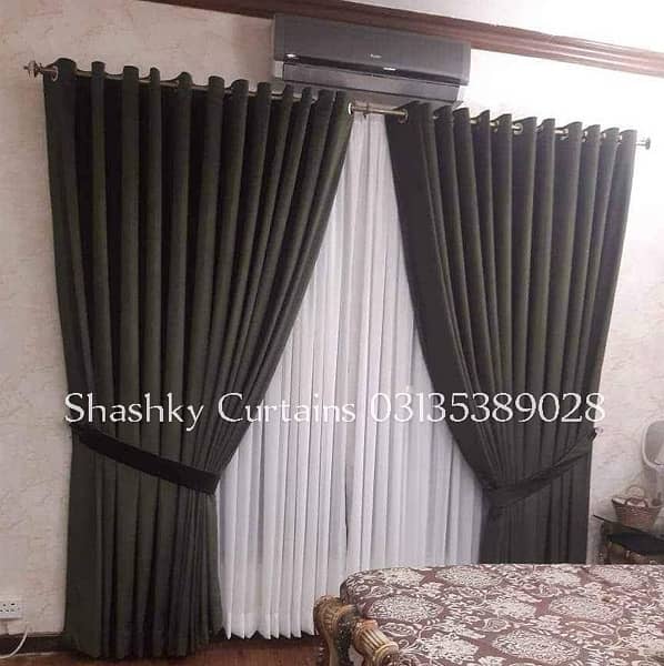 Double pipe Curtains (Velvet+Chiffon) curtains 16