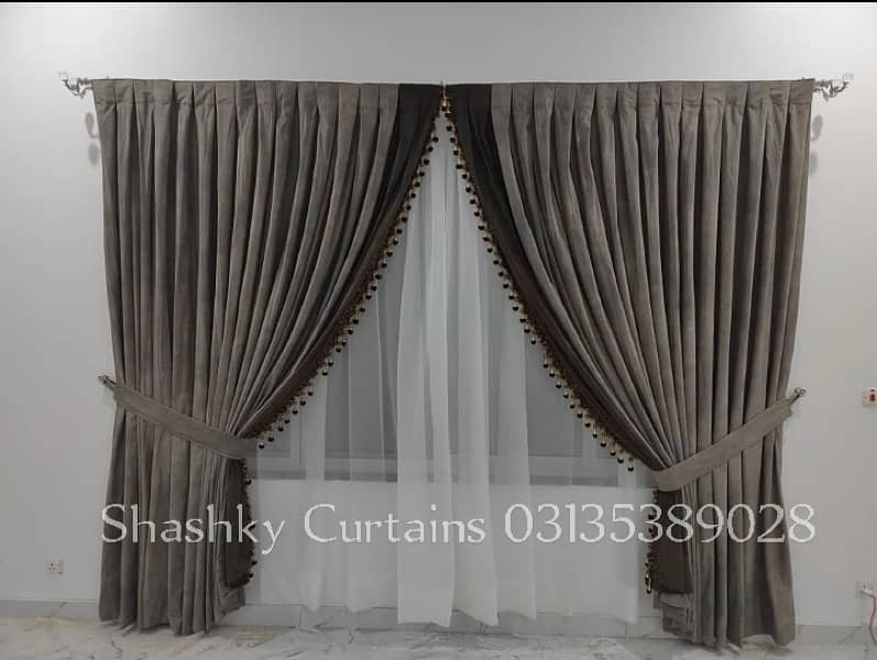 Double pipe Curtains (Velvet+Chiffon) curtains 17