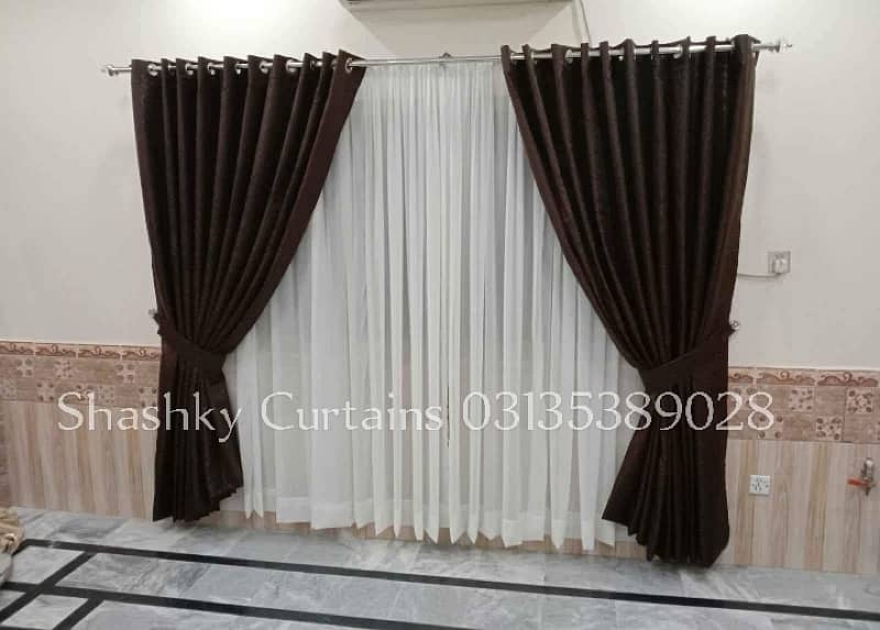 Double pipe Curtains (Velvet+Chiffon) curtains 18