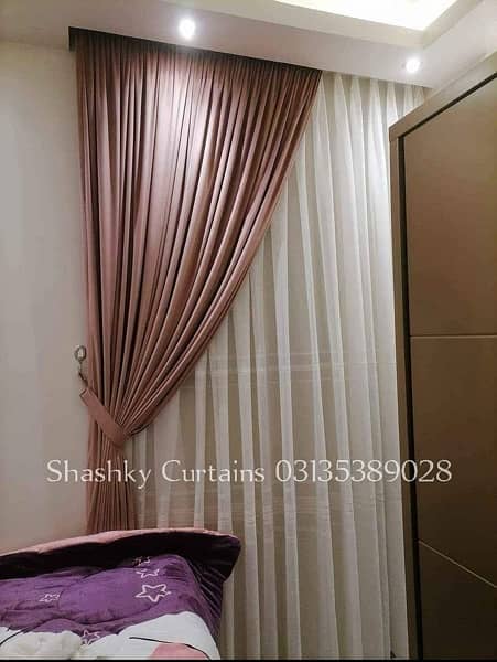 Double pipe Curtains (Velvet+Chiffon) curtains 19