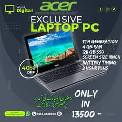 Acer Laptop 5th Gen 4 GB Of Ram 128 GB SSD Only in 13500