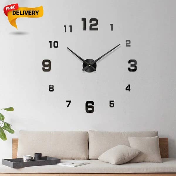 3D Digits Acrylic Wall Clock with Big Needles - BiSense Mart 5