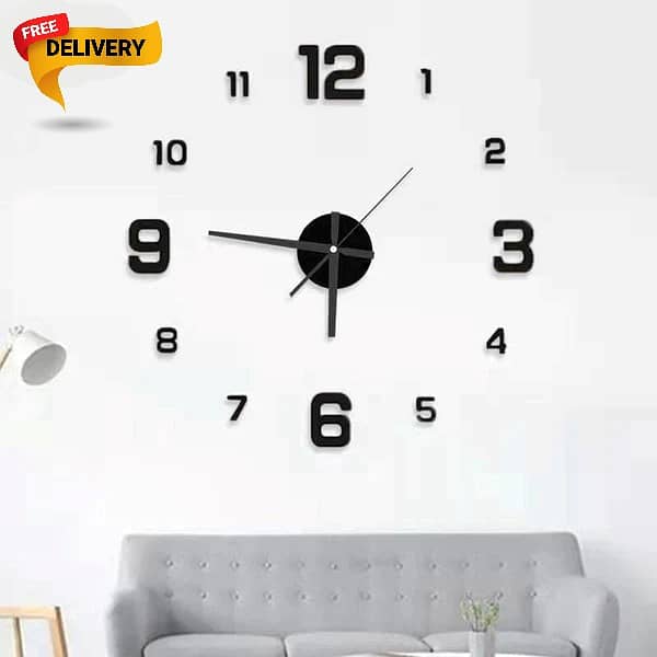 3D Digits Acrylic Wall Clock with Big Needles - BiSense Mart 6