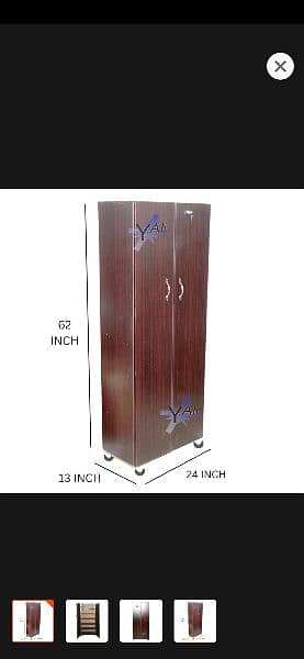 5×2 feet two door six shelf wooden sheet cupboard . brown 1