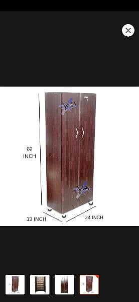 5×2 feet two door six shelf wooden sheet cupboard . brown 3