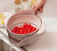 Double layer round draining basket