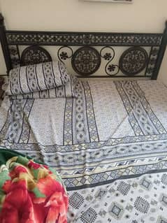 iron king size bed with mattress for sale