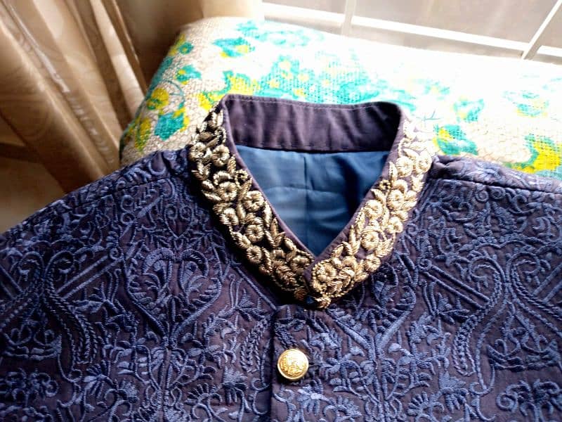 sherwani with matching qulla and khussa 8