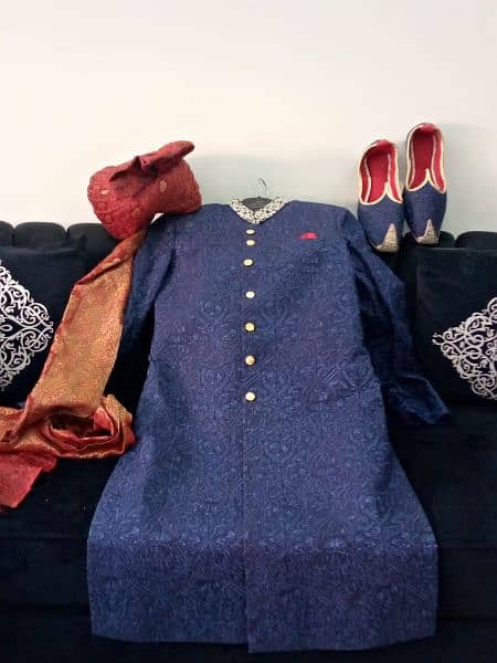 sherwani with matching qulla and khussa 10