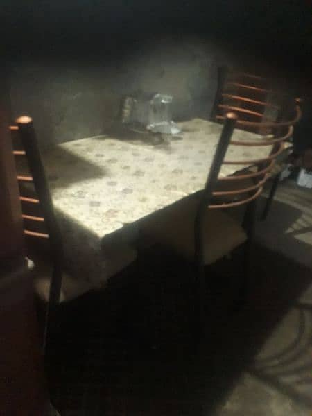 steel dining table 6 chairs 1