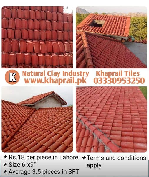 Clay Khaprail roof tiles Islamabad, Gutka, floor tiles 4