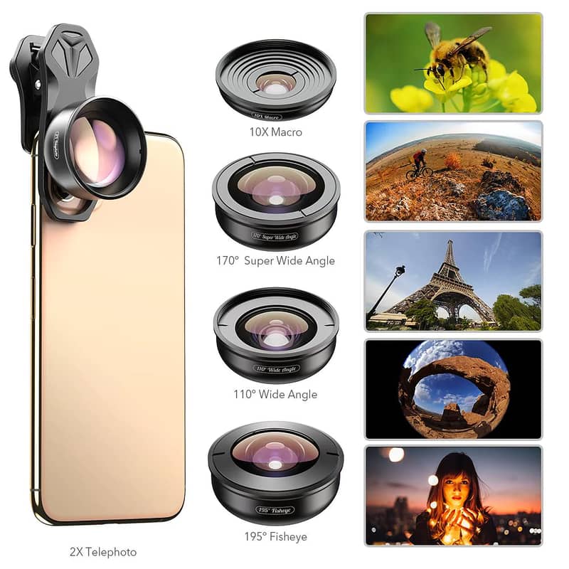 Mobile 5 in 1 Lens Kit Macro/Telephto/Wide/Super Wide/Fisheye 0