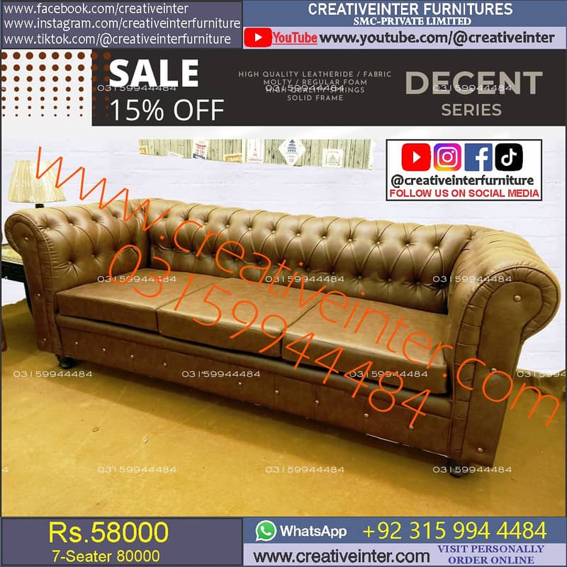 Office parlour single sofa set furniture table chair cafe desk couch 7