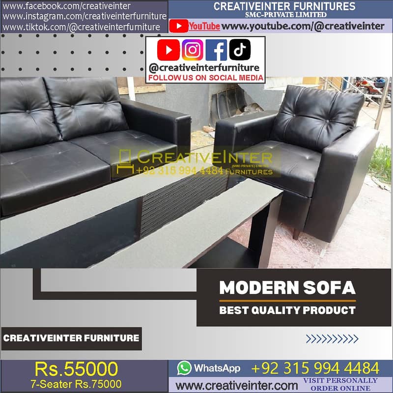 Office parlour single sofa set furniture table chair cafe desk couch 10