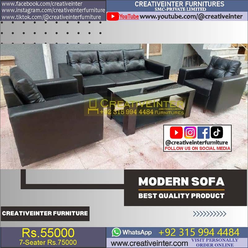Office parlour single sofa set furniture table chair cafe desk couch 11