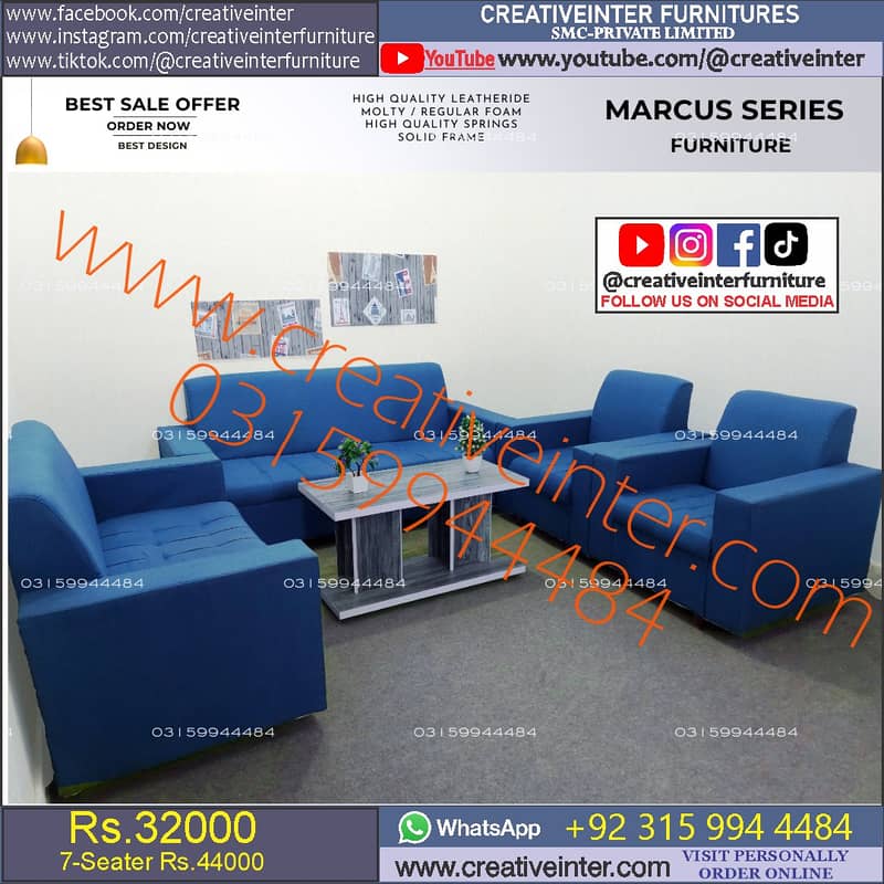 Office parlour single sofa set furniture table chair cafe desk couch 14