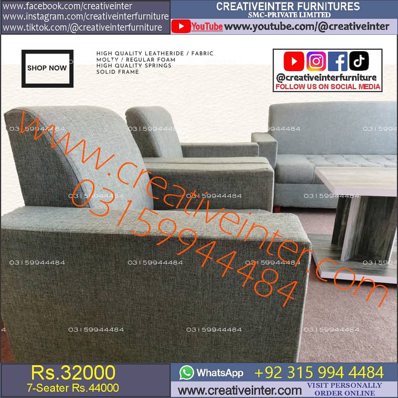 Office parlour single sofa set furniture table chair cafe desk couch 15