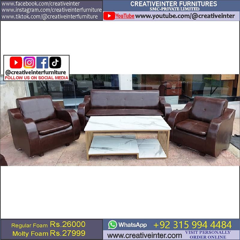 Office parlour single sofa set furniture table chair cafe desk couch 19