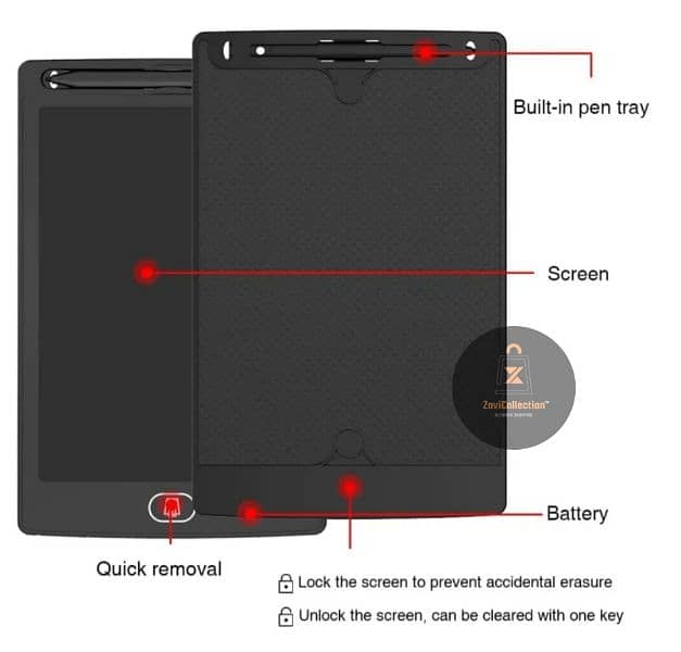 LCD Writing Tablet pen, 8.5-Inch screen size, easy eraseable E-Tab 4