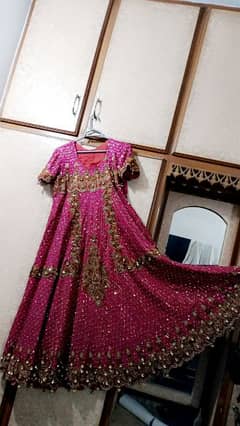 bridal heavy embroidery frock with dupatta