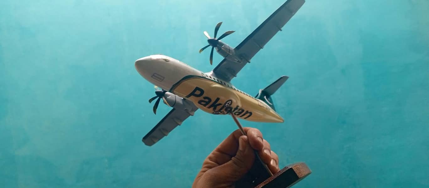 Aircraft Model ATR 42-500 PIA WOODEN MODEL(SIZE 10 INCHES) 12