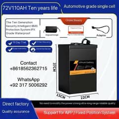 lithium battery  72v 100A