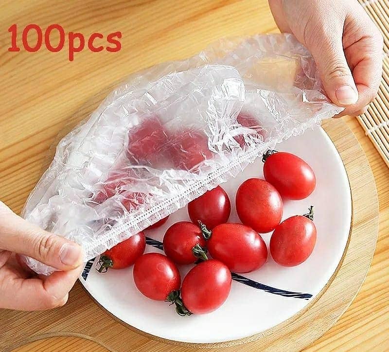 100 Pcs Food Cover Polythene Covers 0