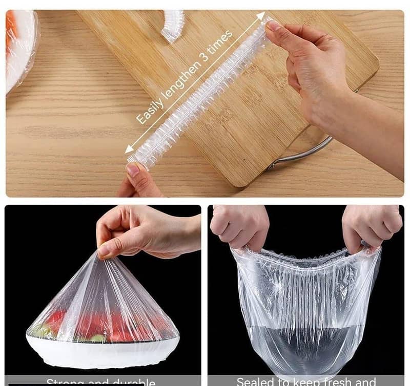100 Pcs Food Cover Polythene Covers 2