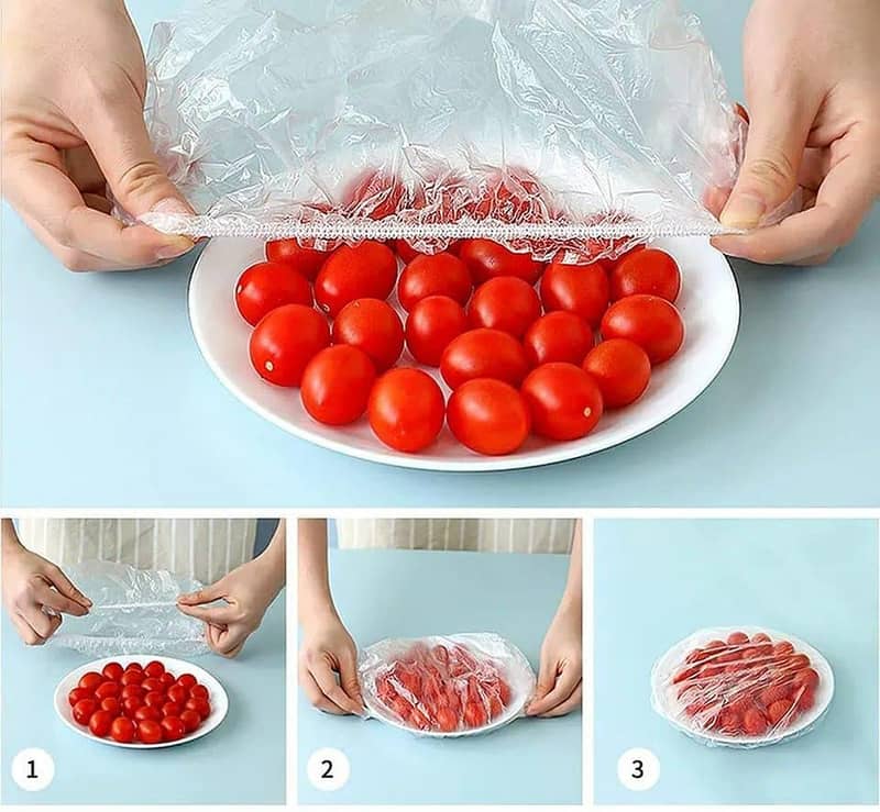 100 Pcs Food Cover Polythene Covers 3