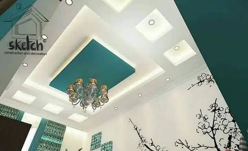 False Ceiling/Ceiling/Interior Design,Gypsum,PoP,DAMPA,PVC Wallpanel 2