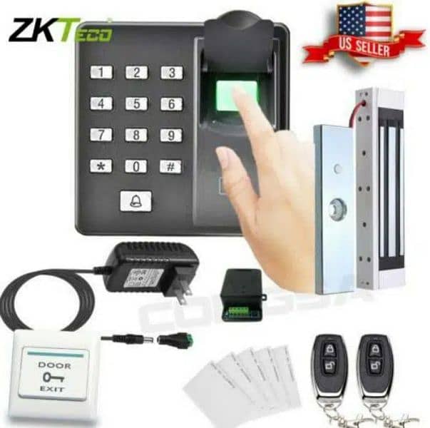 biometric attendance machine electric door lock access control systen 1