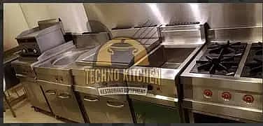 Commercial Kitchen Equipment Fast food Deep Fryer Hotplate Prep Table