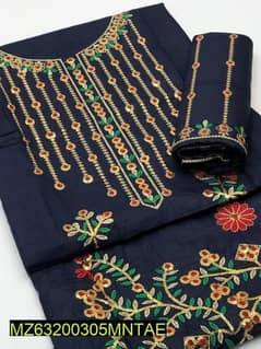 2pcs women embroidered Linen Suit.