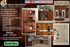 Wood work, Wardrobe, Cupboard, Kitchen Cabinets, Furniture ,Carpenter