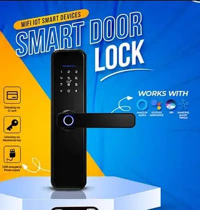 SMART WIFI HANDLE TUYA LIFE FINGERPRINT ELECTRIC DOOR LOCK HOME HOTEL 3