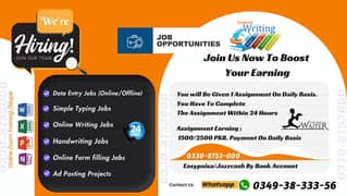 Handwriting assignment work & Simple typing Jobs Daily payment at home