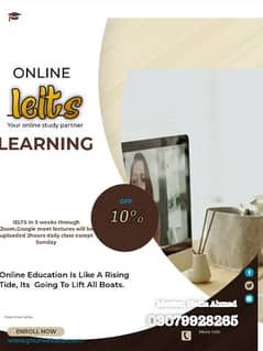 IELTS and PTE (onlinee coaching classes) with a female teacher.