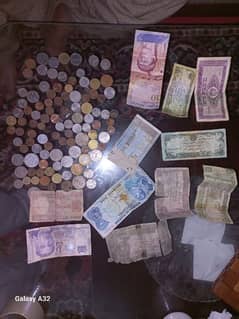 Old coins and currency notes