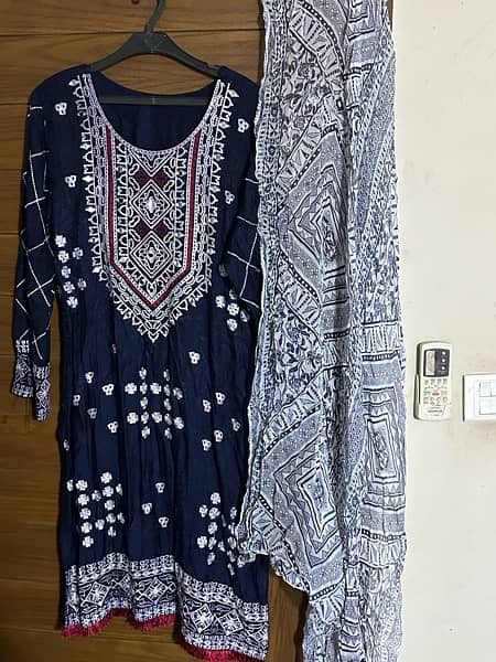 embroidery Kurti two piece 0