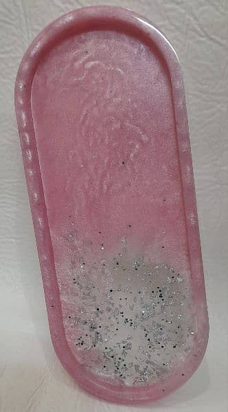 Resin trinket tray pink 1