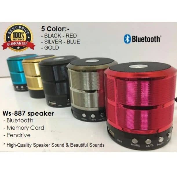 Mini Speaker Ws-887 (Bluetooth + AUX) 2
