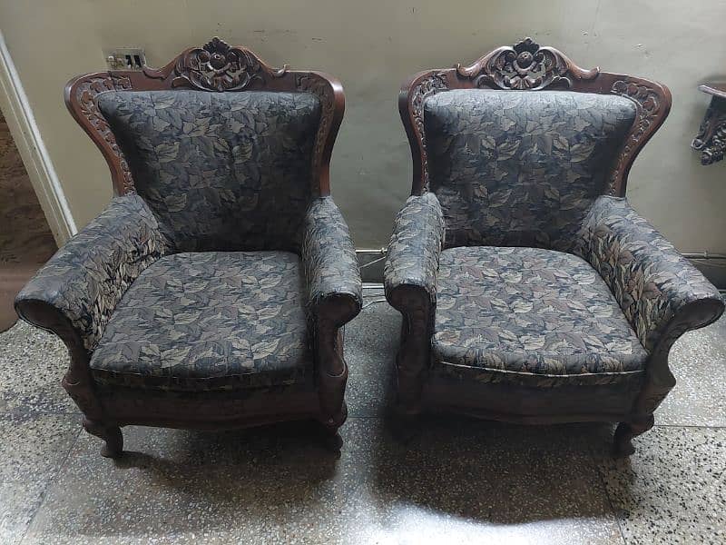 5 seater Sofa Set/kali tali/shesham/Solid wood/old furniture/grand/big 1
