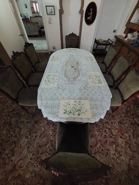 Classic dining table/with chairs/8 dining chairs/Solid wood Dining/Big 4