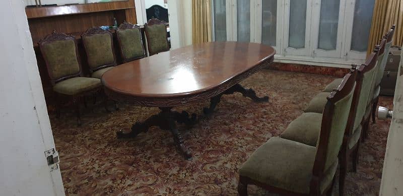Classic dining table/with chairs/8 dining chairs/Solid wood Dining/Big 14