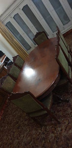 Classic dining table/with chairs/8 dining chairs/Solid wood Dining/Big 15