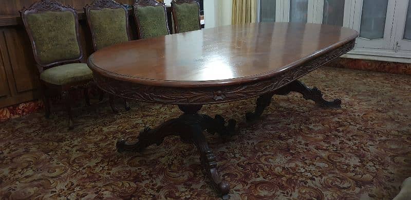 Classic dining table/with chairs/8 dining chairs/Solid wood Dining/Big 16