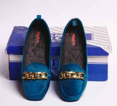 Women's suede leather chain loafers